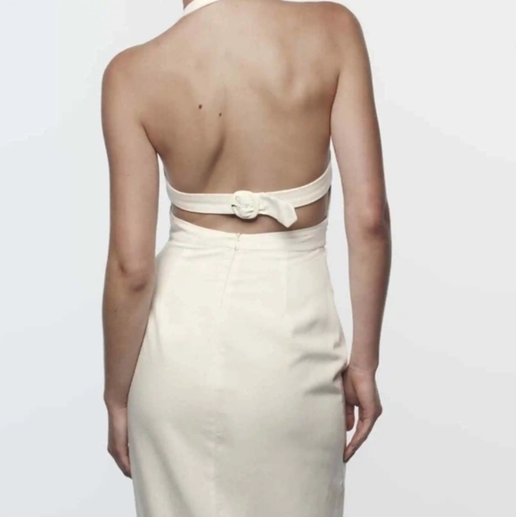 Zara DRESS  MIDI CREAM SIZE XS - Picture 16 of 16